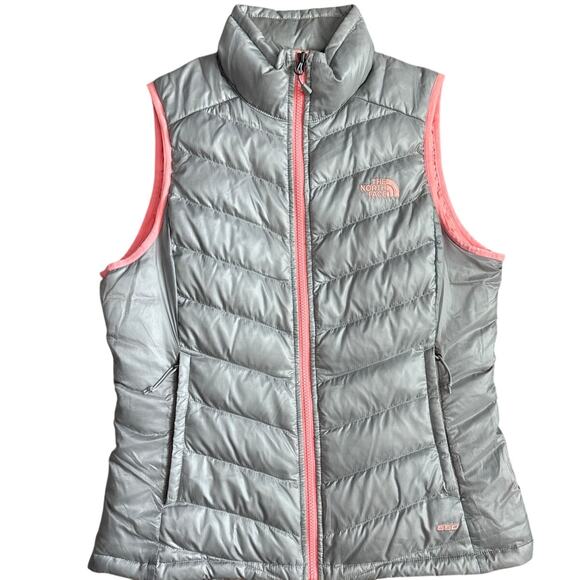 The North Face Jackets & Blazers - The North Face 550 Goose Down Puffer Vest Gray & Pink Size Medium